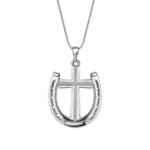 Saints and Saviors Rider's Prayer Horseshoe and Cross Necklace in Sterling Silver