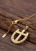 Saints and Saviors Rider's Prayer Gold Necklace