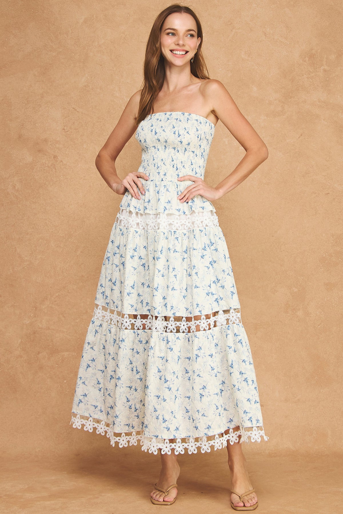 Strut & Bolt | Gloria Floral Strapless Midi Dress | Sweetest Stitch RVA
