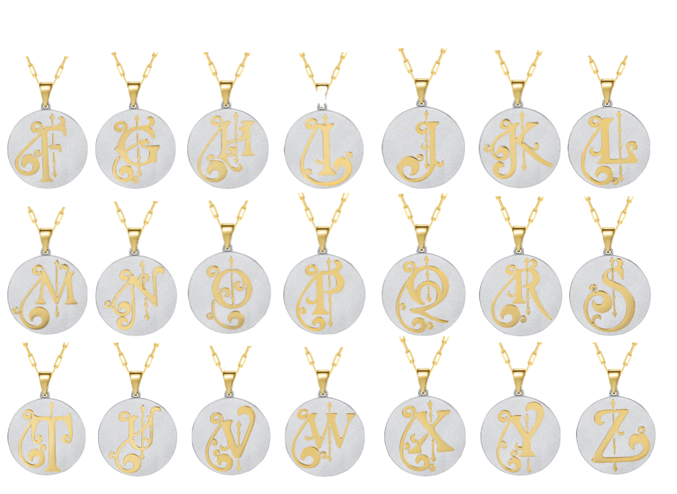 Saints & Saviors Fancy Initial E Pendant Necklace