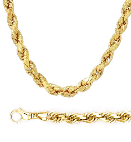LoveMatch Tennis Heart Necklace gold rope chain