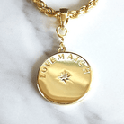 LoveMatch Tennis Heart Disc Charm Gold reverse side