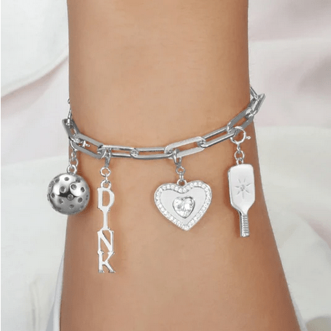 Pickleball Pickle Me Charmed Bracelet Silver on Model