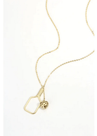 Pickleball Heart in Paddle Necklace Gold