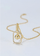 Pickleball The Volley Plus Gold Paddle and Ball Necklace with Crystals