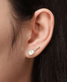 LoveMatch Tennis Racquet Bling Stud Earrings Gold on model