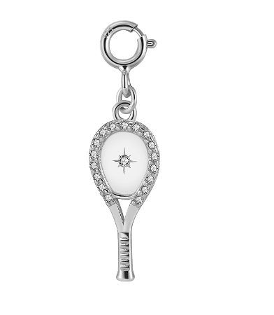 LoveMatch Dainty Tennis Racquet Clip-on Charm Silver