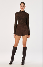 ASTR The Labelv| Kyra Sheer Mesh Mock Neck Top | Sweetest Stitch