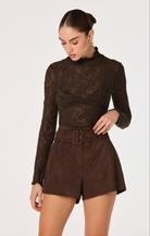 ASTR The Labelv| Kyra Sheer Mesh Mock Neck Top | Sweetest Stitch