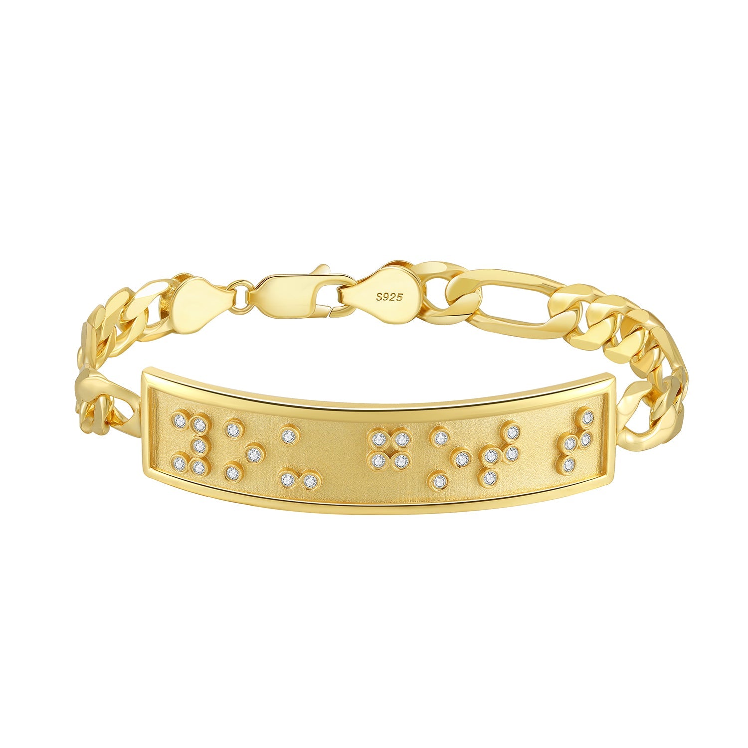 Touchstone You Got This ID Link Bracelet in Gold with Braille Crystals