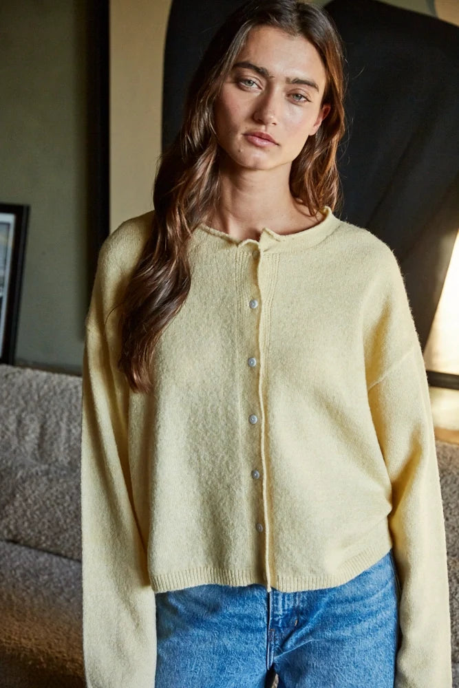 By Together | Butter Yellow Cardigan Sweater | Sweetest Stitch