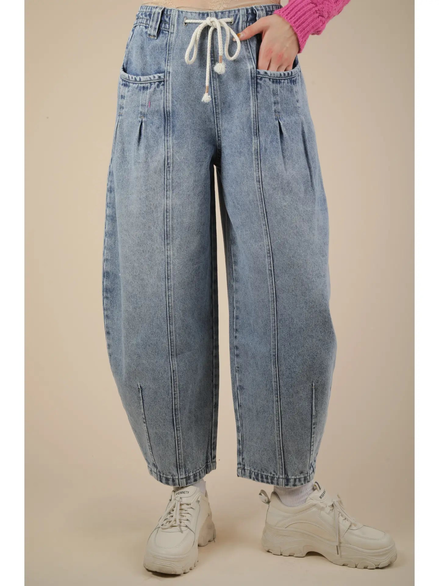VERY Jean Brand Washed Denim Barrel Leg Jeans