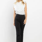 SneakPeek Denim High Rise Cropped Kick Flare in Black Jeans - Athena's Fashion Boutique