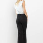 SneakPeek Denim High Rise Cropped Kick Flare in Black Jeans - Athena's Fashion Boutique