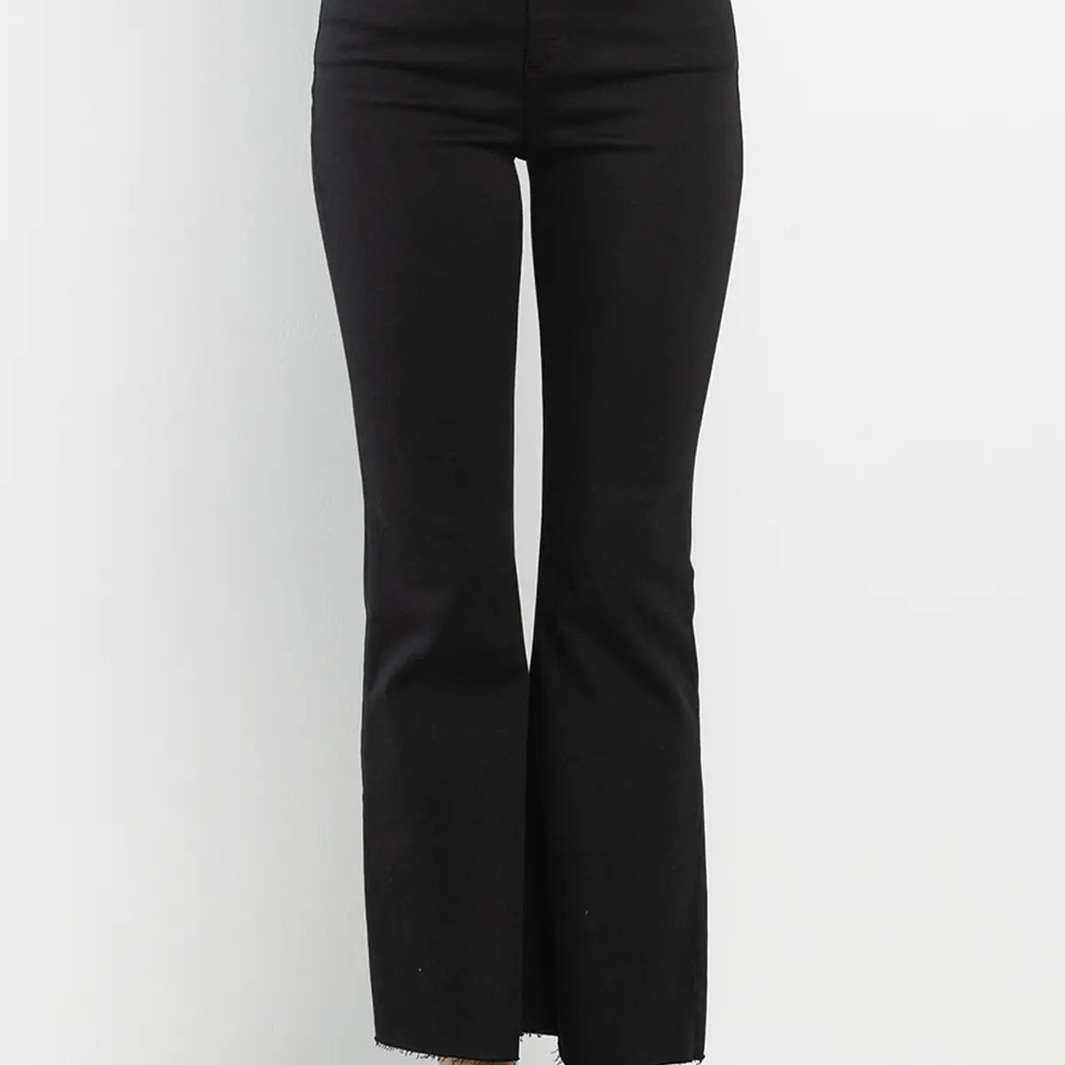 SneakPeek Denim High Rise Cropped Kick Flare in Black Jeans - Athena's Fashion Boutique