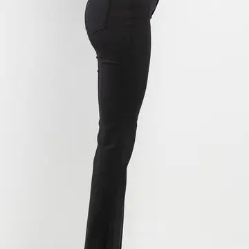 SneakPeek Denim High Rise Cropped Kick Flare in Black Jeans - Athena's Fashion Boutique