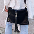 Jen & Co Black Marie Crossbody with Grommet Details - Athena's Fashion Boutique