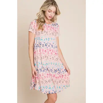 Blush Animal Print Tshirt Dress