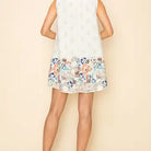 Women's Flower Border Print Sleeveless Dress with Pockets