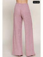 Women's Pink Drawstring Crinkle Long Pants