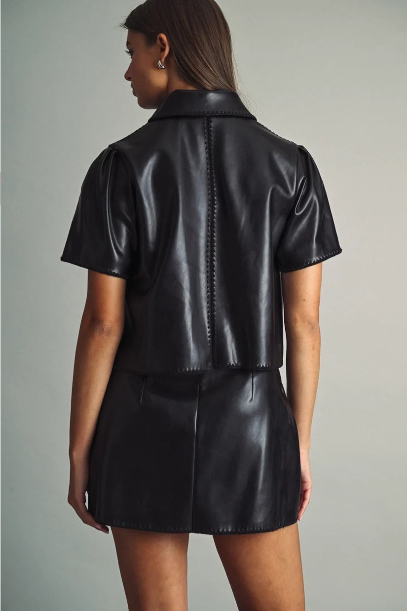 Miou Muse | Miranda Faux Leather Mini Skirt | Sweetest Stitch Boutique