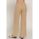 Dark Sands Elastic Waist Tencel Long Pants
