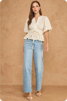Strut & Bolt | Tracie Puff Sleeve Peplum Top | Sweetest Stitch Boutique