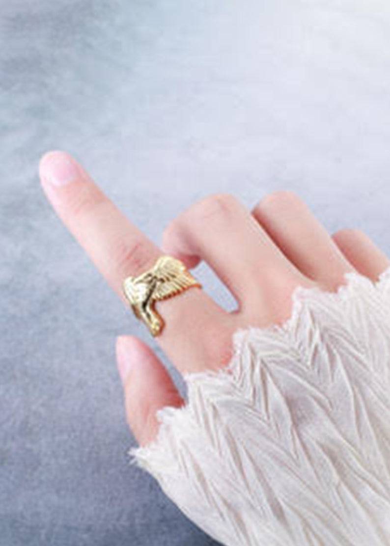 Everwild Eagle Rapture Gold Ring on model