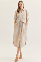 Entro | Bea Striped Midi Dress | Sweetest Stitch Boutique Richmond VA