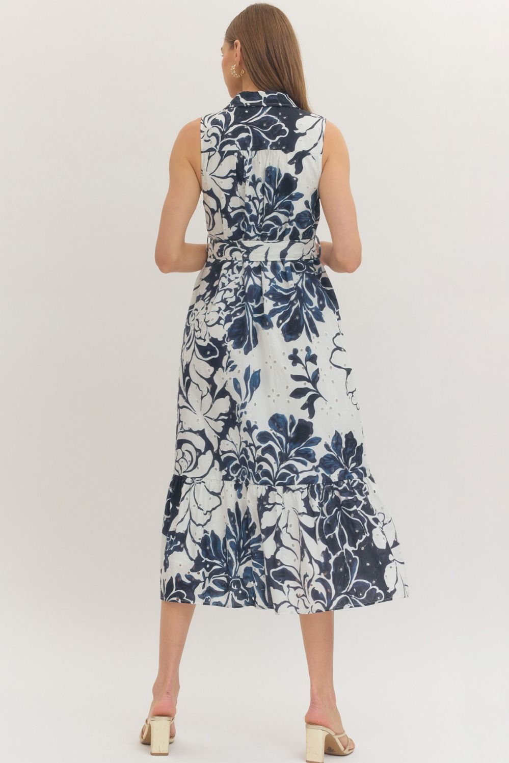 Entro | Marie Floral Sleeveless Midi Dress | Sweetest Stitch Boutique 