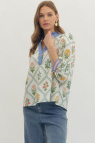 Entro | Bree Floral V-Neck Top | Sweetest Stitch Boutique Richmond