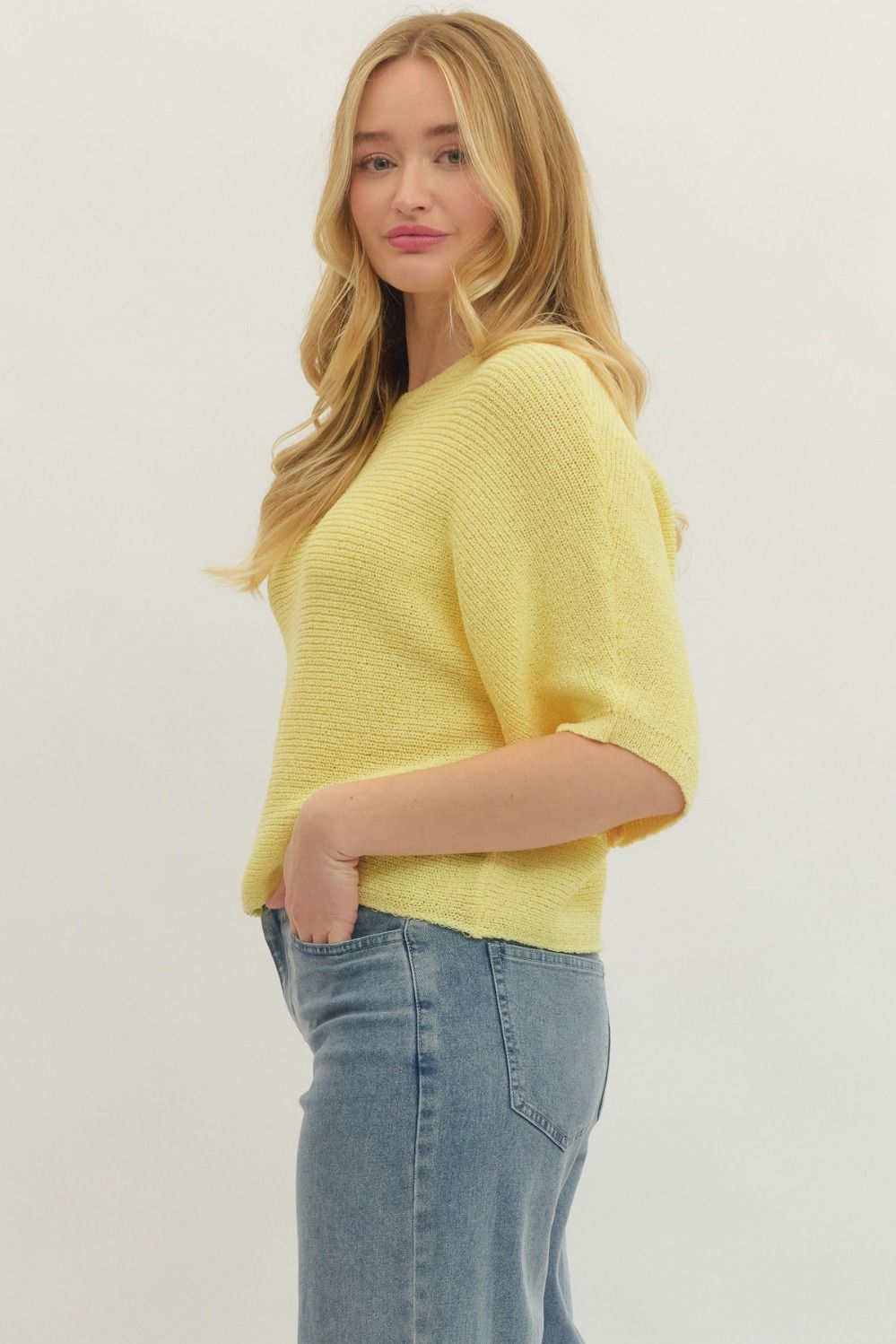 Entro | Skylar Knit Top - Yellow | Sweetest Stitch Boutique Richmond