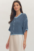 Entro | Elizabeth Short Sleeve Striped Cardigan | Sweetest Stitch RVA