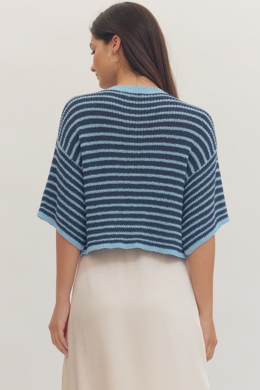 Entro | Elizabeth Short Sleeve Striped Cardigan | Sweetest Stitch RVA