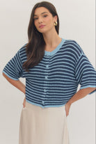 Entro | Elizabeth Short Sleeve Striped Cardigan | Sweetest Stitch RVA