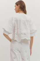 Entro | Starr Short Sleeve Eyelet Top | Sweetest Stitch Boutique RVA