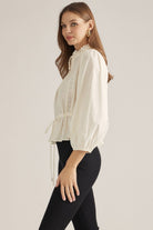 Entro | Pauline Pintuck Top - Cream | Sweetest Stitch Boutique Richmond
