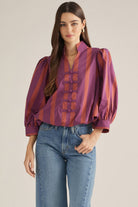Entro | Carrie Striped Top Plum | Sweetest Stitch Boutique Richmond