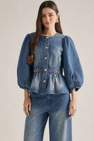 Entro | Alexis Denim Top | Sweetest Stitch Best Boutique Richmond VA