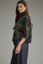 Entro | Blake Plaid Sweater Navy | Sweetest Stitch Boutique Richmond