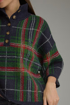 Entro | Blake Plaid Sweater Navy | Sweetest Stitch Boutique Richmond