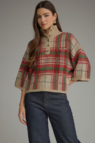 Entro | Blake Plaid Sweater Taupe | Sweetest Stitch Boutique Richmond