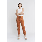 Mica Denim Cinnamon High Rise Crop Joggers Jeans - Athena's Fashion Boutique