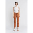 Mica Denim Cinnamon High Rise Crop Joggers Jeans - Athena's Fashion Boutique