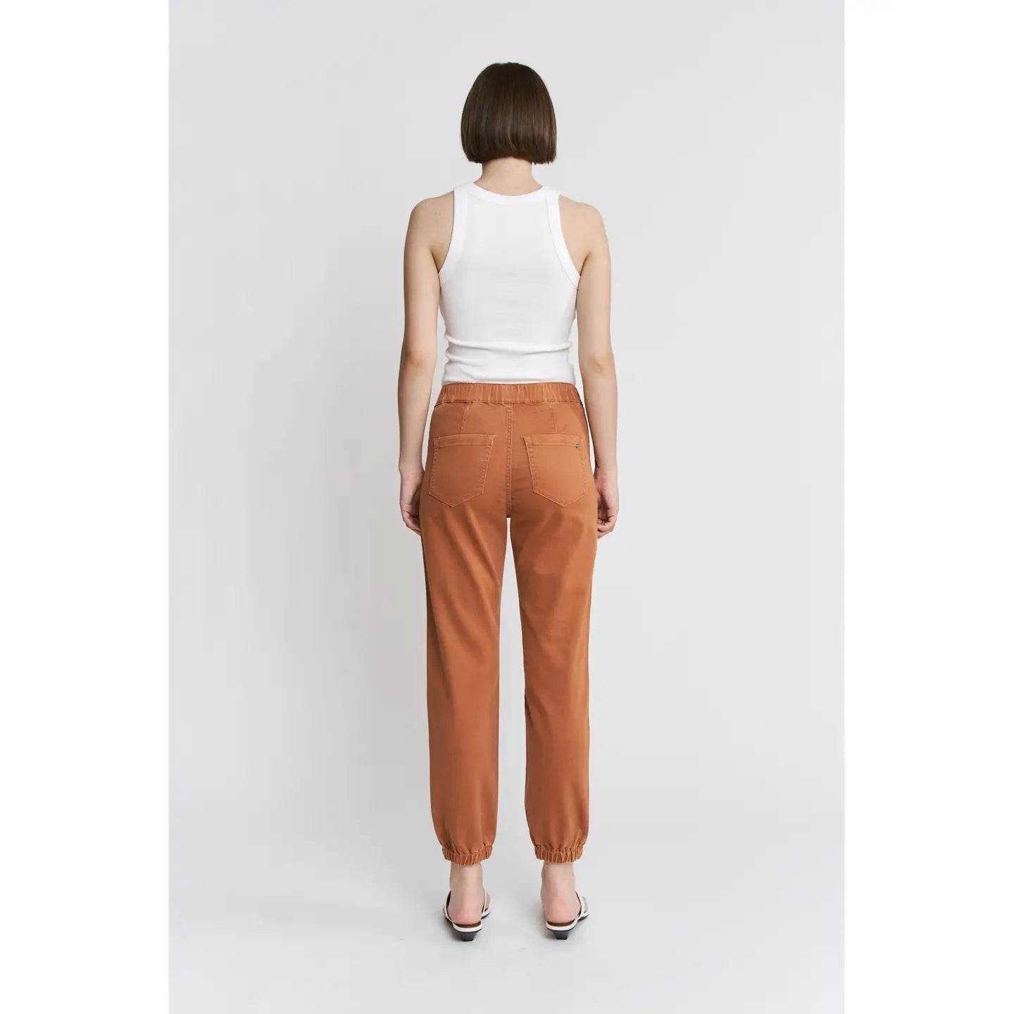 Mica Denim Cinnamon High Rise Crop Joggers Jeans - Athena's Fashion Boutique