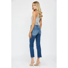 Mica Denim Mid Rise Straight Leg Distressed Jeans