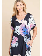 Navy Women's Floral Print Maxi Dress