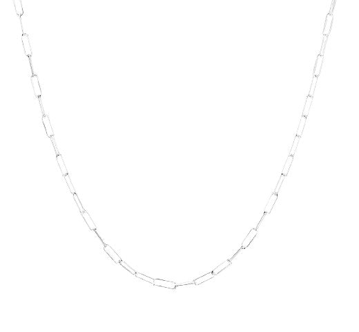 Clip Link Necklace 18" Silver