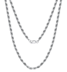 Diamond Cut Rope Chain Silver