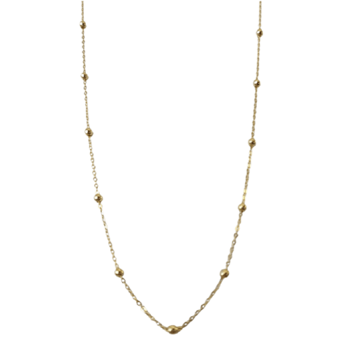 YOUnique Cable and Ball Link Chain Necklace - Gold